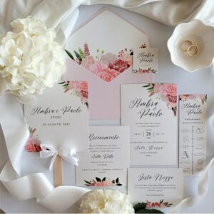 Coordinato nozze digitale floreale rosa