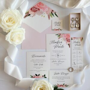 Coordinato nozze digitale floreale rosa