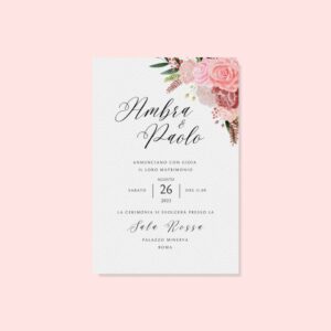partecipazioni floreali rosa digiitali invito scaricabile
