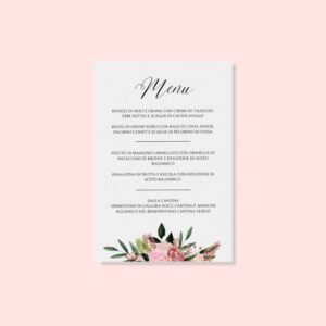 menù digitale floreale scaricabile